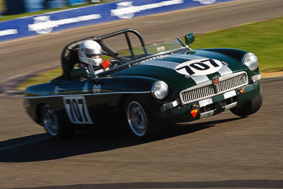 707;1967-MGB;25-July-2009;Australia;FOSC;Festival-of-Sporting-Cars;Group-S;NSW;Narellan;New-South-Wales;Oran-Park-Raceway;Reg-Darwell;auto;classic;historic;motion-blur;motorsport;racing;telephoto;vintage