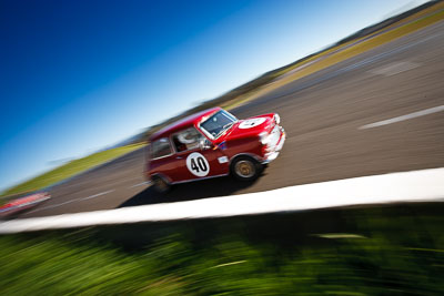 40;1964-Morris-Cooper-S;25-July-2009;Australia;Barrie-Brown;FOSC;Festival-of-Sporting-Cars;Group-N;Historic-Touring-Cars;NSW;Narellan;New-South-Wales;Oran-Park-Raceway;auto;classic;historic;motion-blur;motorsport;racing;vintage;wide-angle