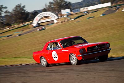 22;1964-Ford-Mustang;25-July-2009;Australia;Bill-Trengrove;FOSC;Festival-of-Sporting-Cars;Group-N;Historic-Touring-Cars;NSW;Narellan;New-South-Wales;Oran-Park-Raceway;auto;classic;historic;motorsport;racing;telephoto;vintage