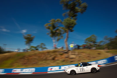 771;1993-Mazda-MX‒5;4-April-2010;519JXG;Australia;Bathurst;FOSC;Festival-of-Sporting-Cars;Fred-Chapman;Mazda-MX‒5;Mazda-MX5;Mazda-Miata;Mt-Panorama;NSW;New-South-Wales;Regularity;auto;clouds;motion-blur;motorsport;racing;sky;wide-angle