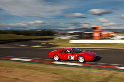 194;1987-Ferrari-328GTS;4-April-2010;AJW328;Andrew-Wilson;Australia;Bathurst;FOSC;Festival-of-Sporting-Cars;Mt-Panorama;NSW;New-South-Wales;Regularity;auto;clouds;motion-blur;motorsport;racing;sky;wide-angle