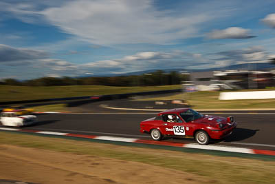 135;1981-Triumph-TR8;39823H;4-April-2010;Australia;Bathurst;Ben-Ruggles;FOSC;Festival-of-Sporting-Cars;Mt-Panorama;NSW;New-South-Wales;Regularity;auto;clouds;motion-blur;motorsport;racing;sky;wide-angle