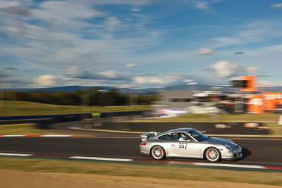 997;2005-Porsche-997-Carrera-S;4-April-2010;Australia;Bathurst;Chris-Lau;FOSC;Festival-of-Sporting-Cars;LAU997;Mt-Panorama;NSW;New-South-Wales;Regularity;auto;clouds;motion-blur;motorsport;racing;sky;wide-angle