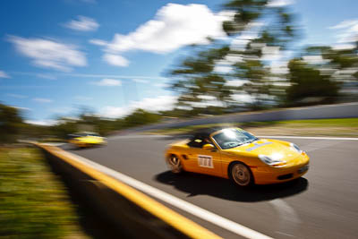777;2001-Porsche-Boxster;5-April-2010;Australia;Bathurst;FOSC;Festival-of-Sporting-Cars;JAQ777;Jacqui-Collihole;Mt-Panorama;NSW;New-South-Wales;Regularity;auto;clouds;motion-blur;motorsport;racing;sky;wide-angle