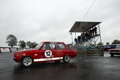 12;29-May-2010;Australia;Group-N;Historic-Touring-Cars;Mazda-1300;Morgan-Park-Raceway;QLD;Queensland;Stephen-Gander;Warwick;auto;classic;historic;motorsport;racing;vintage;wide-angle