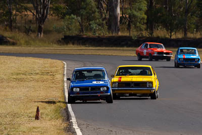 13;6;30-May-2010;Australia;Bob-Sudall;Group-N;Historic-Touring-Cars;Holden-Monaro-HG;Kevin-Heffernan;Mazda-RX‒2;Morgan-Park-Raceway;QLD;Queensland;Warwick;auto;classic;historic;motorsport;racing;super-telephoto;vintage