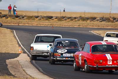 32;77;1971-Chrysler-Valiant-Pacer;1972-Alfa-Romeo-GTV-2000;24-July-2010;Australia;Group-N;Historic-Touring-Cars;John-Wishart;Morgan-Park-Raceway;Paul-Redding;QLD;Queensland;Warwick;auto;classic;motorsport;racing;super-telephoto;vintage