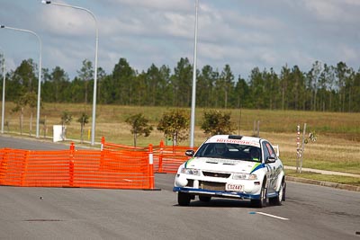 23;30-July-2010;ARC;Australia;Australian-Rally-Championship;Bruce-Fullerton;Caloundra;Evo-6;Hugh-Reardon‒Smith;Mitsubishi-Lancer;Mitsubishi-Lancer-Evolution-VI;QLD;Queensland;Sunshine-Coast;auto;motorsport;racing;shakedown;telephoto