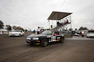 94;26-September-2010;Ashley-Miller;Australia;Dark-Horse-Racing;Geoff-Marsh;Mazda-MX‒5;Mazda-MX5;Mazda-Miata;Morgan-Park-Raceway;QLD;Queensland;Warwick;auto;motorsport;racing;wide-angle