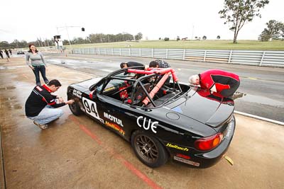 94;26-September-2010;Ashley-Miller;Australia;Dark-Horse-Racing;Geoff-Marsh;Mazda-MX‒5;Mazda-MX5;Mazda-Miata;Morgan-Park-Raceway;QLD;Queensland;Warwick;auto;motorsport;racing;wide-angle