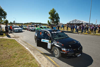 19;13-May-2011;19;ARC;Activ-RallySport;Australia;Australian-Rally-Championship;Caloundra;IROQ;International-Rally-Of-Queensland;Justin-Dowel;Matt-Lee;Mitsubishi-Lancer-Evolution-IX;QLD;Queensland;Sunshine-Coast;auto;motorsport;racing;shakedown;sky;wide-angle