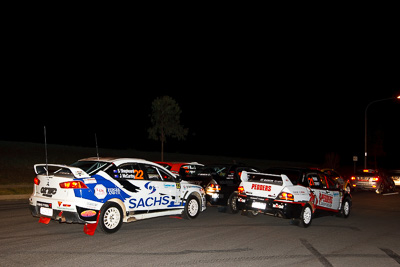 19;21;22;13-May-2011;19;21;22;ARC;Australia;Australian-Rally-Championship;Caloundra;IROQ;International-Rally-Of-Queensland;Lee-Tierney;Mark-Pedder;Mitsubishi-Lancer-Evolution-IX;QLD;Queensland;Sunshine-Coast;auto;motorsport;night;racing;wide-angle