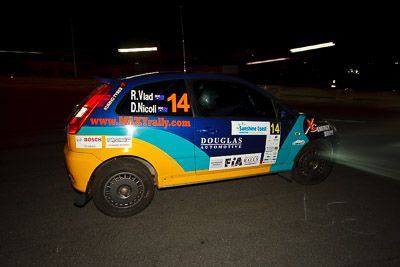 14;13-May-2011;14;APRC;Asia-Pacific-Rally-Championship;Australia;Caloundra;Daymon-Nicoli;Ford-Fiesta-ST;IROQ;International-Rally-Of-Queensland;QLD;Queensland;Razvan-Vlad;Sunshine-Coast;auto;motorsport;night;racing;wide-angle