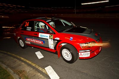 24;13-May-2011;24;ARC;Australia;Australian-Rally-Championship;Caloundra;Helen-Cheers;IROQ;International-Rally-Of-Queensland;Michael-Boaden;Mitsubishi-Lancer-Evolution-IX;QLD;Queensland;Sunshine-Coast;auto;motorsport;night;racing;wide-angle