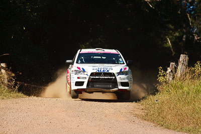 18;14-May-2011;APRC;Akiko-Nakagawa;Asia-Pacific-Rally-Championship;Atsushi-Masumura;Australia;IROQ;Imbil;International-Rally-Of-Queensland;Mitsubishi-Lancer-Evolution-X;QLD;Queensland;Sunshine-Coast;Super-Alex-Troop;auto;motorsport;racing;super-telephoto