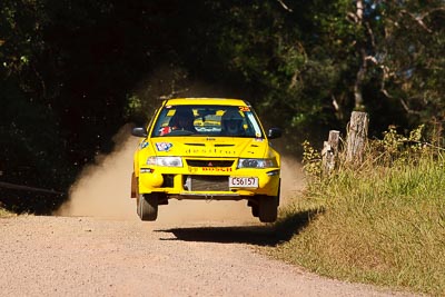 25;14-May-2011;25;ARC;Australia;Australian-Rally-Championship;Hugh-Reardon‒Smith;IROQ;Imbil;International-Rally-Of-Queensland;John-Goasdoue;Mitsubishi-Lancer-Evolution-VI;QLD;Queensland;Sunshine-Coast;auto;motorsport;racing;super-telephoto