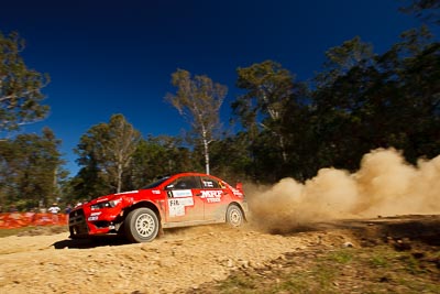 1;1;14-May-2011;APRC;Asia-Pacific-Rally-Championship;Australia;IROQ;Imbil;International-Rally-Of-Queensland;Katsu-Taguchi;Mark-Stacey;Mitsubishi-Lancer-Evolution-X;QLD;Queensland;Sunshine-Coast;Team-MRF;auto;motorsport;racing;special-stage;wide-angle