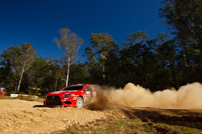 3;14-May-2011;3;APRC;Asia-Pacific-Rally-Championship;Australia;Gaurav-Gill;Glen-Macneall;IROQ;Imbil;International-Rally-Of-Queensland;Mitsubishi-Lancer-Evolution-X;QLD;Queensland;Sunshine-Coast;Team-MRF;auto;motorsport;racing;special-stage;wide-angle