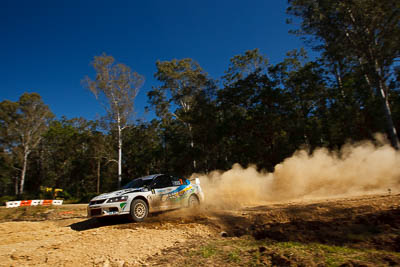 7;14-May-2011;7;APRC;Asia-Pacific-Rally-Championship;Australia;David-Green;IROQ;Imbil;International-Rally-Of-Queensland;Mitsubishi-Lancer-Evolution-IX;Nathan-Quinn;QLD;Queensland;Sunshine-Coast;auto;motorsport;racing;special-stage;wide-angle