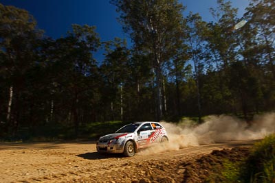 16;14-May-2011;16;APRC;Akira-Bamba;Asia-Pacific-Rally-Championship;Australia;IROQ;Imbil;International-Rally-Of-Queensland;Proton-Cusco-Rally-Team;Proton-Satria-Neo;QLD;Queensland;Sunshine-Coast;Takahiro-Yasui;auto;motorsport;racing;special-stage;wide-angle