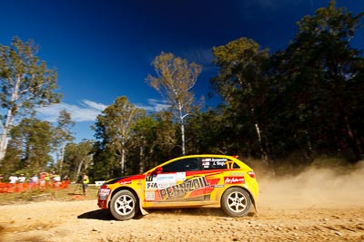 17;14-May-2011;17;APRC;Asia-Pacific-Rally-Championship;Australia;Gunaseelan-Rajoo;IROQ;Imbil;International-Rally-Of-Queensland;Jagdev-Singh;Pennzoil-GSR-Racing-Team;Proton-Satria-Neo;QLD;Queensland;Sunshine-Coast;auto;motorsport;racing;special-stage;wide-angle