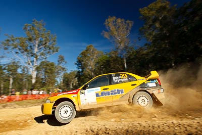 29;14-May-2011;29;ARC;Australia;Australian-Rally-Championship;Derek-Reynolds;IROQ;Imbil;International-Rally-Of-Queensland;Mitsubishi-Lancer-Evolution-V;QLD;Queensland;Ray-Baker;Sunshine-Coast;auto;motorsport;racing;special-stage;wide-angle