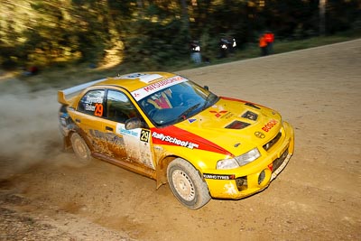 29;14-May-2011;29;ARC;Australia;Australian-Rally-Championship;Derek-Reynolds;IROQ;Imbil;International-Rally-Of-Queensland;Mitsubishi-Lancer-Evolution-V;QLD;Queensland;Ray-Baker;Sunshine-Coast;auto;motorsport;racing;special-stage;wide-angle