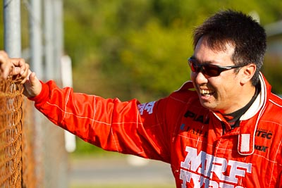 15-May-2011;APRC;Asia-Pacific-Rally-Championship;Australia;IROQ;Imbil;International-Rally-Of-Queensland;Katsu-Taguchi;QLD;Queensland;Sunshine-Coast;auto;motorsport;portrait;racing;service-park;telephoto