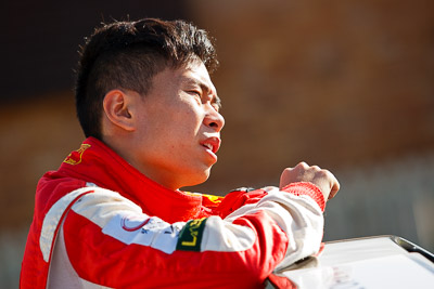 15-May-2011;APRC;Asia-Pacific-Rally-Championship;Australia;Hongyu-Pan;IROQ;Imbil;International-Rally-Of-Queensland;QLD;Queensland;Sunshine-Coast;auto;motorsport;portrait;racing;service-park;telephoto