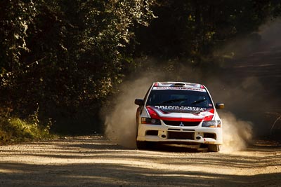 9;15-May-2011;9;APRC;Asia-Pacific-Rally-Championship;Australia;Brian-Green;Fleur-Pedersen;IROQ;Imbil;International-Rally-Of-Queensland;Mitsubishi-Lancer-Evolution-IX;QLD;Queensland;Sunshine-Coast;auto;motorsport;racing;special-stage;telephoto