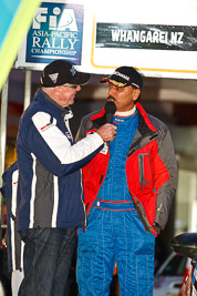 15-July-2011;APRC;Asia-Pacific-Rally-Championship;International-Rally-Of-Whangarei;Karamjit-Singh;NZ;New-Zealand;Northland;Rally;Whangarei;auto;ceremonial-start;ceremony;garage;motorsport;night;pre‒event;racing;start;telephoto