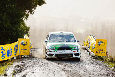 28;16-July-2011;APRC;Asia-Pacific-Rally-Championship;International-Rally-Of-Whangarei;John-Allen;Kingsley-Thompson;Mitsubishi-Lancer-Evolution-X;NZ;New-Zealand;Northland;Rally;Whangarei;auto;garage;motorsport;racing;special-stage;super-telephoto