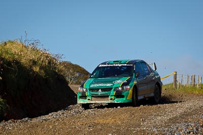 5;16-July-2011;5;APRC;Asia-Pacific-Rally-Championship;Brendan-Reeves;Brian-Green-Motorsport;International-Rally-Of-Whangarei;Mitsubishi-Lancer-Evolution-IX;NZ;New-Zealand;Northland;Rally;Rhianon-Smyth;Whangarei;auto;garage;motorsport;racing;special-stage;telephoto