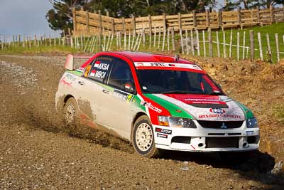 12;12;16-July-2011;APRC;Asia-Pacific-Rally-Championship;Bosowa-Rally-Team;Hade-Mboi;International-Rally-Of-Whangarei;Mitsubishi-Lancer-Evolution-IX;NZ;New-Zealand;Northland;Rally;Subhan-Aksa;Whangarei;auto;garage;motorsport;racing;special-stage;telephoto