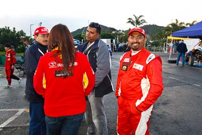 16-July-2011;APRC;Asia-Pacific-Rally-Championship;Gunaseelan-Rajoo;International-Rally-Of-Whangarei;NZ;New-Zealand;Northland;Rally;Whangarei;auto;garage;motorsport;portrait;racing;service-park;wide-angle