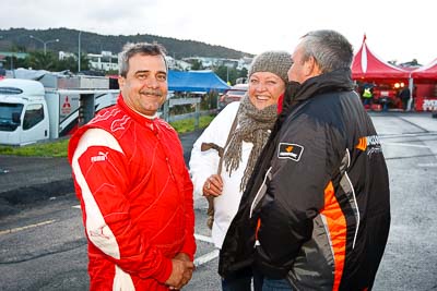 16-July-2011;APRC;Asia-Pacific-Rally-Championship;Daniel-Palau;International-Rally-Of-Whangarei;NZ;New-Zealand;Northland;Rally;Whangarei;auto;garage;motorsport;portrait;racing;service-park;wide-angle