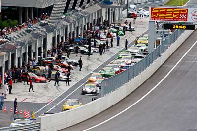 12-August-2011;ADAC-GT-Masters;ADAC-Masters;Austria;Grand-Tourer;Red-Bull-Ring;Spielberg;Styria;auto;building;cars;circuit;drivers;group;motorsport;pitlane;qualifying;racing;super-telephoto;team;track;Österreich