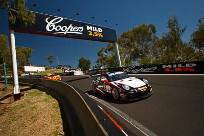 4;4;8-February-2013;Australia;Bathurst;Bathurst-12-Hour;Daniel-Gaunt;Grand-Tourer;Grove-Group;Max-Twigg;Mt-Panorama;NSW;New-South-Wales;Porsche-911-GT3-Cup-997;Stephen-Grove;The-Dipper;auto;endurance;motorsport;racing;sky;wide-angle