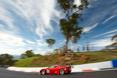 58;58;9-February-2013;AF-Corse;Australia;Bathurst;Bathurst-12-Hour;Ferrari-458-Italia-GT3;Grand-Tourer;Marco-Cioci;Michele-Rugolo;Mt-Panorama;NSW;New-South-Wales;Steve-Wyatt;The-Esses;auto;clouds;endurance;motion-blur;motorsport;racing;sky;wide-angle