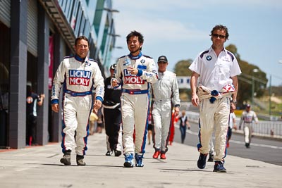 9-February-2013;Australia;Bathurst;Bathurst-12-Hour;Charles-Ng;Grand-Tourer;John-Modystach;Kristian-Poulsen;LIQUI-MOLY-Team-Engstler;Mt-Panorama;NSW;New-South-Wales;atmosphere;auto;endurance;motorsport;paddock;portrait;racing;telephoto