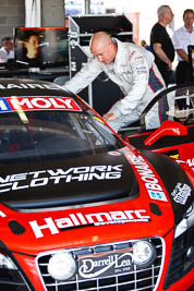 9-February-2013;Audi-R8-LMS-Ultra;Australia;Bathurst;Bathurst-12-Hour;Grand-Tourer;Mark-Eddy;Mt-Panorama;NSW;Network-Clothing-Hallmarc;New-South-Wales;atmosphere;auto;endurance;motorsport;paddock;pitlane;portrait;racing;telephoto