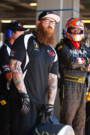 9-February-2013;Australia;Bathurst;Bathurst-12-Hour;GB-Galvanizing;Grand-Tourer;Mt-Panorama;NSW;New-South-Wales;atmosphere;auto;beard;endurance;mechanic;motorsport;paddock;pitlane;portrait;racing;tattoo;telephoto