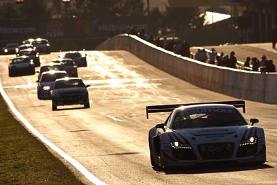 23;10-February-2013;23;Alain-Li;Audi-R8-LMS-Ultra;Australia;Bathurst;Bathurst-12-Hour;Brendon-Hartley;Grand-Tourer;Mark-Patterson;Mt-Panorama;NSW;New-South-Wales;United-Autosports;auto;backlight;endurance;morning;motorsport;racing;sunrise;super-telephoto