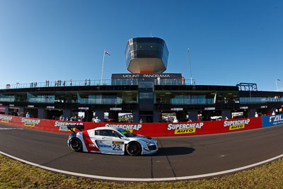 23;10-February-2013;23;Alain-Li;Audi-R8-LMS-Ultra;Australia;Bathurst;Bathurst-12-Hour;Brendon-Hartley;Grand-Tourer;Mark-Patterson;Mt-Panorama;NSW;New-South-Wales;United-Autosports;auto;building;endurance;fisheye;motorsport;racing;sky