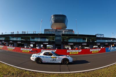 35;10-February-2013;35;Andrew-Bollom;Australia;Bathurst;Bathurst-12-Hour;Grand-Tourer;James-Parish;Mazda-RX‒7;Mazda-RX7;Mt-Panorama;NSW;New-South-Wales;Ric-Shaw;Ric-Shaw-Racing;Stephen-Borness;auto;building;endurance;fisheye;motorsport;racing;sky