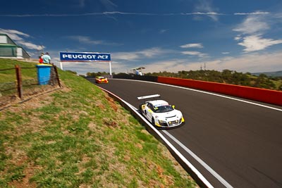 1;1;10-February-2013;Andreas-Simonsen;Audi-R8-LMS-Ultra;Australia;Bathurst;Bathurst-12-Hour;Grand-Tourer;Harold-Primat;Johan-Kristoffersson;Mt-Panorama;NSW;New-South-Wales;Phoenix-Racing;The-Esses;auto;clouds;endurance;motorsport;racing;sky;wide-angle