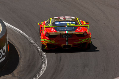 33;10-February-2013;33;Australia;Bathurst;Bathurst-12-Hour;Clearwater-Racing;Craig-Baird;Ferrari-458-Italia-GT3;Grand-Tourer;Matt-Griffin;Mok-Weng-Sun;Mt-Panorama;NSW;New-South-Wales;The-Dipper;auto;endurance;motorsport;racing;telephoto