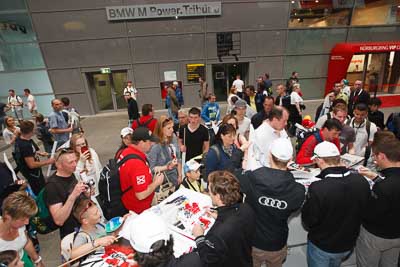 19-May-2013;24-Hour;Deutschland;Ferdinand-Stuck;Germany;Johannes-Stuck;Markus-Winkelhock;Nordschleife;Nuerburg;Nuerburgring;Nurburg;Nurburgring;Nürburg;Nürburgring;Phoenix-Racing;Rhineland‒Palatinate;Ring-Boulevard;atmosphere;auto;autograph;motorsport;paddock;racing;telephoto;wide-angle