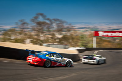 45;45;7-February-2014;Australia;Barton-Mawer;Bathurst;Bathurst-12-Hour;Duvashen-Padayachee;NSW;New-South-Wales;Porsche-997-GT3-Cup;Rencorp-Hyundai-Forklifts;Richard-Muscat;The-Dipper;auto;endurance;motorsport;racing;wide-angle