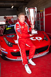 8-February-2014;Allan-Simonsen;Australia;Bathurst;Bathurst-12-Hour;Maranello-Motorsport;Mika-Salo;NSW;New-South-Wales;atmosphere;auto;award;endurance;motorsport;portrait;racing;trophy;wide-angle